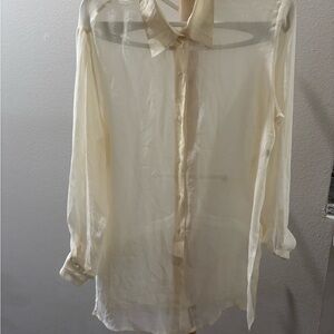 Chic Cream Shear Women's Blouse